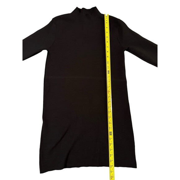 MNG Mango Black Mock‎ Neck Tight Knit Tunic Dress Size M - Picture 5 of 6